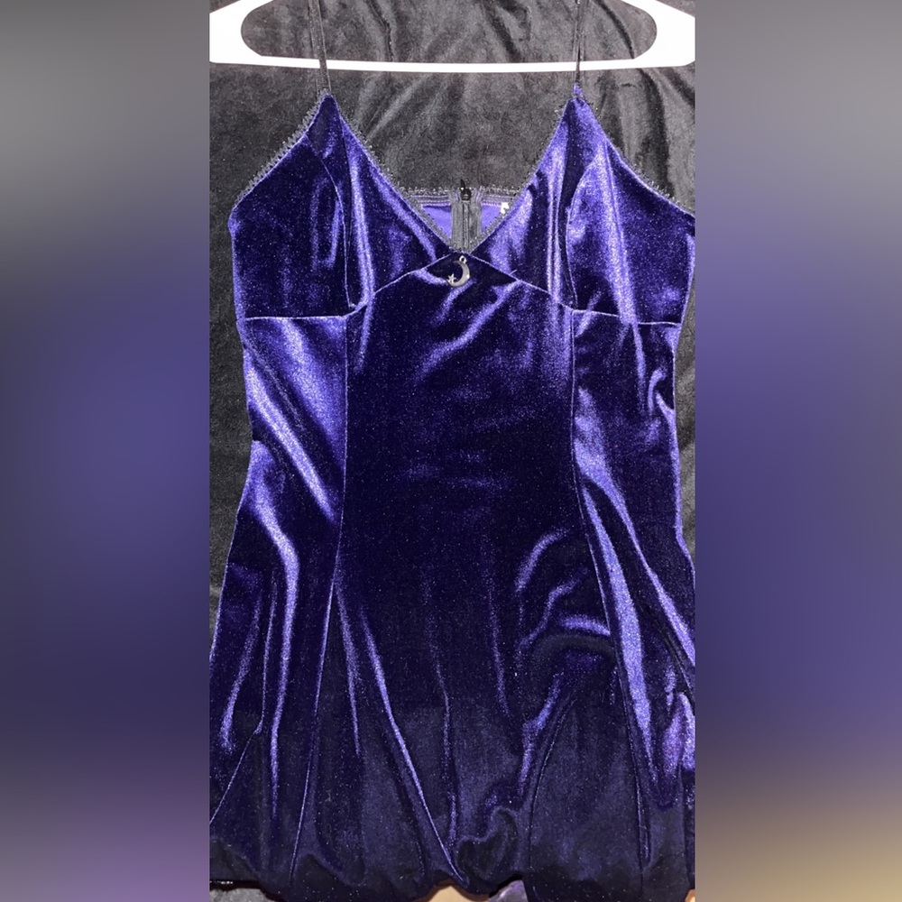 Velvet purple moon pendant dress